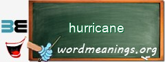 WordMeaning blackboard for hurricane